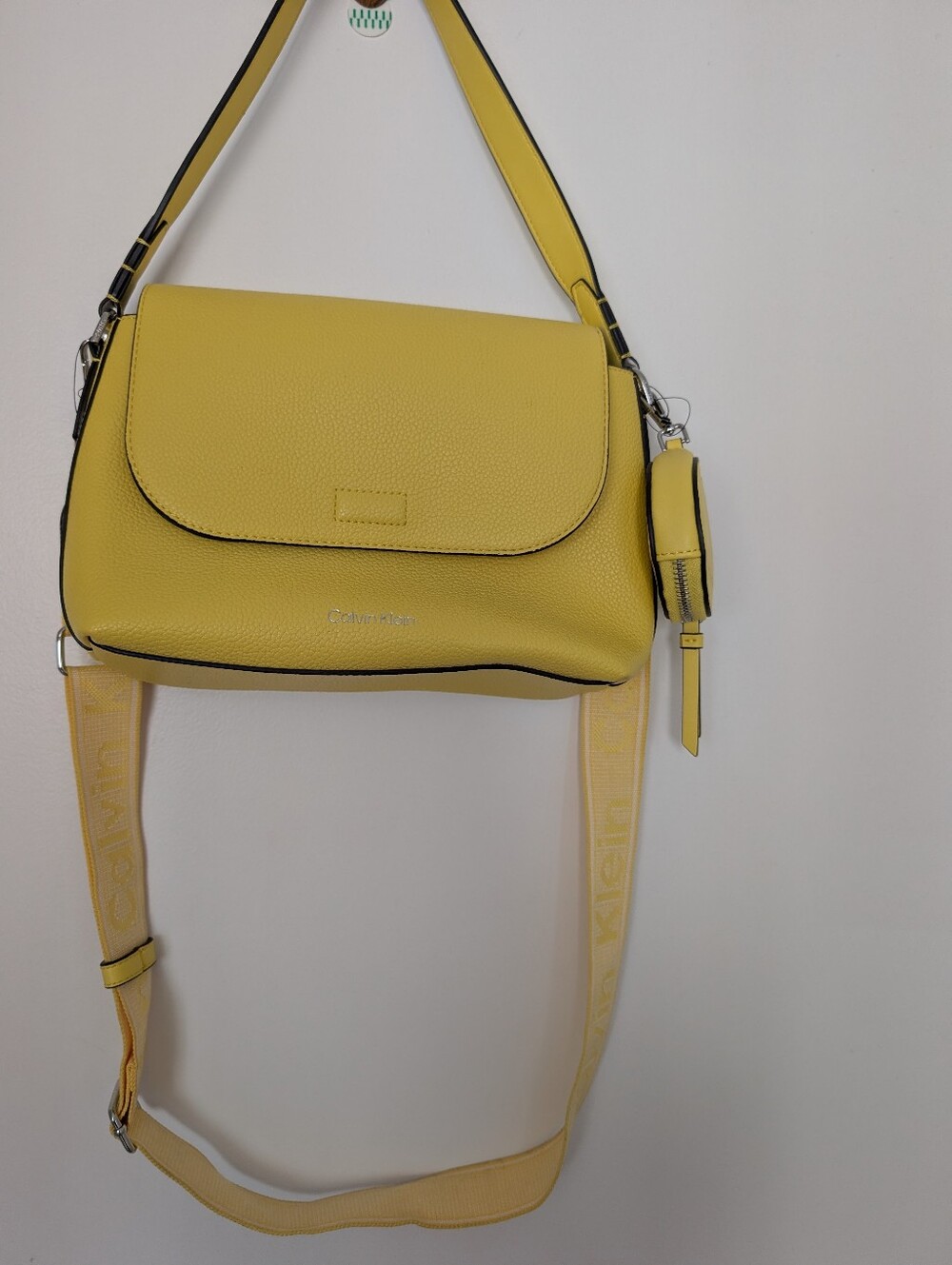 Calvin Klein Yellow Leather Crossbody Bag Brand New